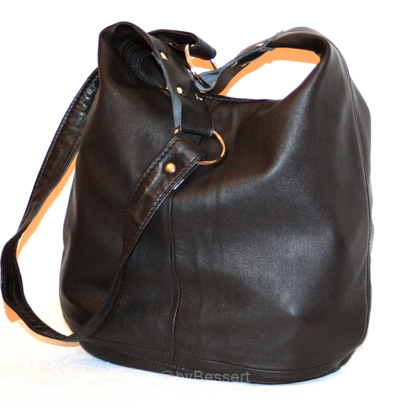 Black Leather Bag From A Skirt – byBessert